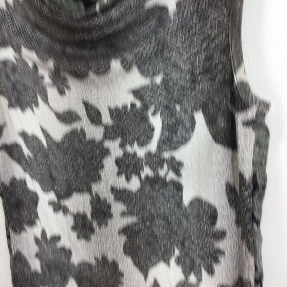 CAbi Tango Floral Drape Neck Mixed Media Tank Top Gray Black White Size XS - Picture 3 of 8